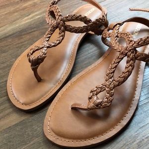 Size 7 Congnac/Java Merona sandals NEVER WORN